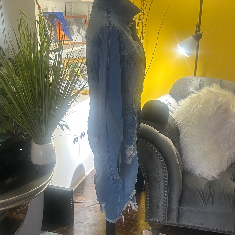 Fashion Nova Distressed Denim Dress - Picture 7 of 16